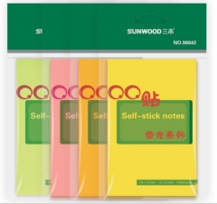 三木(SUNWOOD) 76×51mm熒光指示標(biāo)簽 顏色隨機(jī)