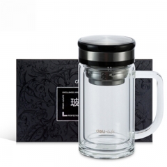 得力(deli) 8989 雙層隔熱玻璃杯 禮盒裝 320ml