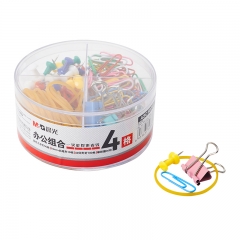 晨光 M＆G 4格辦公組合套裝(含橡皮筋/回形針/長尾夾/工字釘) ASC99360 (彩色)
