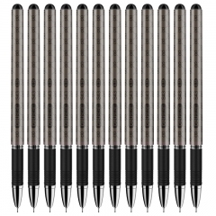 得力S43中性筆0.38mm全針管(黑)12支/盒