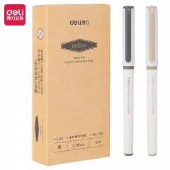 得力A260學(xué)生中性筆0.5mm全針管(黑)12支/盒
