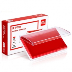 得力 9864 快干印臺(tái) 大號(hào)印泥 紅色137*88mm透明外殼方形印泥