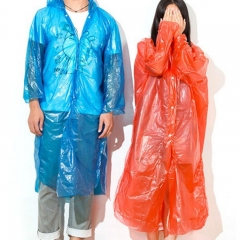 愛上雨天1件裝 一次性雨衣 成人長款帶帽便攜透明雨披登山垂釣戶外徒步旅行單人男女通用 加厚 均碼 顏色隨機