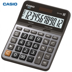 卡西歐（CASIO）DX-120B 12位商務(wù)辦公計(jì)算器 大型機(jī)金屬面板雙電源