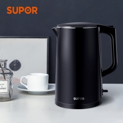 蘇泊爾（SUPOR）電水壺 雙層防燙燒水壺?zé)崴畨?全鋼無縫內(nèi)膽電熱水壺SW-17J419 1.7L大容量