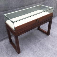 九馳中式實木博物館展示柜復古玻璃展示柜臺地柜120*50*90