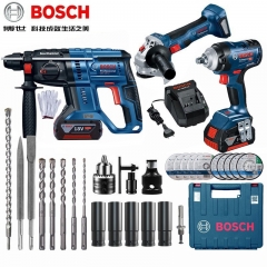博世（BOSCH）充電式電錘沖擊鉆電動扳手角磨機GBH180-Li多功能鋰電鎬電鉆三用 全能王套餐(5.0AH兩電一充)