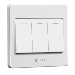 公牛（BULL）墻壁開關 G07系列 三開雙控開關 86型面板G07K312C 白色 暗裝