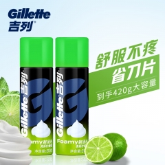 吉列 剃須泡沫啫喱膏 檸檬剃須泡210g*2
