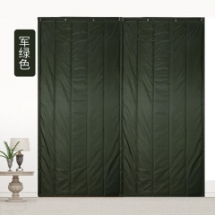 棉門簾家用 保暖簾冬季加厚防風(fēng)門簾子 綠色-無(wú)窗二層棉 寬100*高210/1片