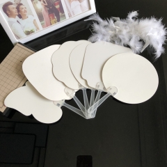 幼兒園diy紙扇子手繪團(tuán)扇空白扇子兒童手工材料繪畫(huà)紙扇親子涂鴉 隨機(jī)50把
