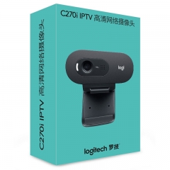 羅技（Logitech）C270i高清網(wǎng)絡(luò)攝像頭 直播攝像頭電腦臺式網(wǎng)課視頻會議攝像頭家用USB外接外置 電視攝像頭帶麥克風(fēng)720P 黑灰色