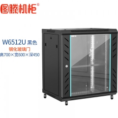圖滕W6512U 高700寬600深450 黑玻加厚四開門小型機柜