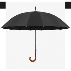 左都 彎木柄商務黑雨傘