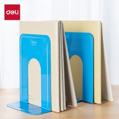 得力(deli)8.5英寸(高21cm)金屬鐵桌面書(shū)立置物架書(shū)架 2片/付 藍(lán)色9270