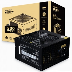 長城（Great Wall）額定500W HOPE-6000DS電腦電源 （雙8PIN/75cm長線材/溫控風扇/寬幅/獨立開關）