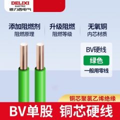 德力西電線國標(biāo)銅 BV硬線（綠色） 2.5平方毫米 1m