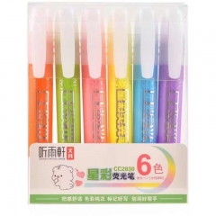 聽(tīng)雨軒2830星彩水性熒光筆6色