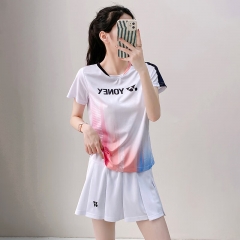 尤尼克斯羽毛球服短袖速干運(yùn)動(dòng)T恤訓(xùn)練服 女款-白紅上衣