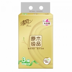 清風(fēng)抽紙 原木金裝 4層120抽*3包M碼 親膚無刺激 衛(wèi)生紙巾 餐巾紙