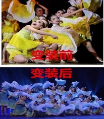 小荷風(fēng)采金獎(jiǎng)俺是黃河水舞蹈演出服原版服裝可變+頭飾